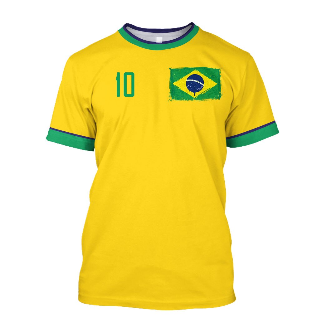 남성용 의류 스타일 브라질 삼바 축구 티셔츠, 3DT 셔츠, 브라질 국기 인쇄 티셔츠, 축구 스포츠웨어